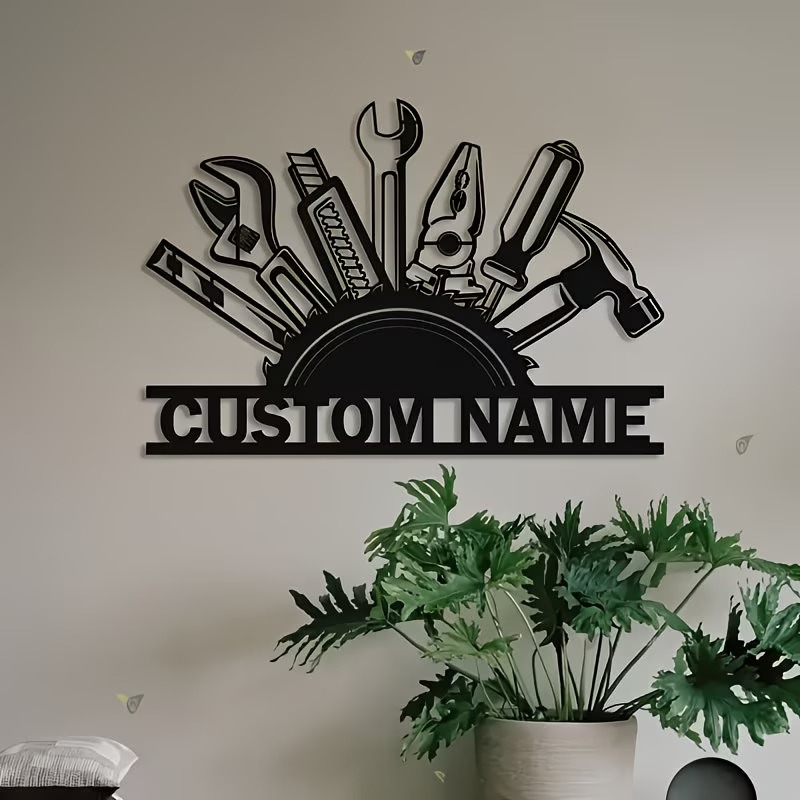 Tools Name In Workshop - Arte de Parede em Metal Personalizada