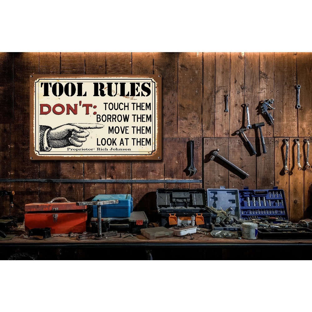 1 unidade Placa de Metal Perso - Tools Name In Workshop avaliação e preço