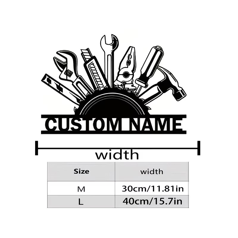 Arte de Parede em Metal Person - Tools Name In Workshop avaliação e preço