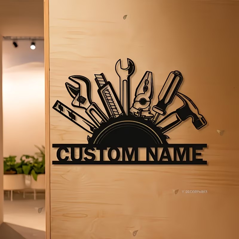 Arte de Parede em Metal Person - Tools Name In Workshop avaliação e preço
